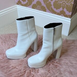 Zara platform White Ankle Boot heels size 40